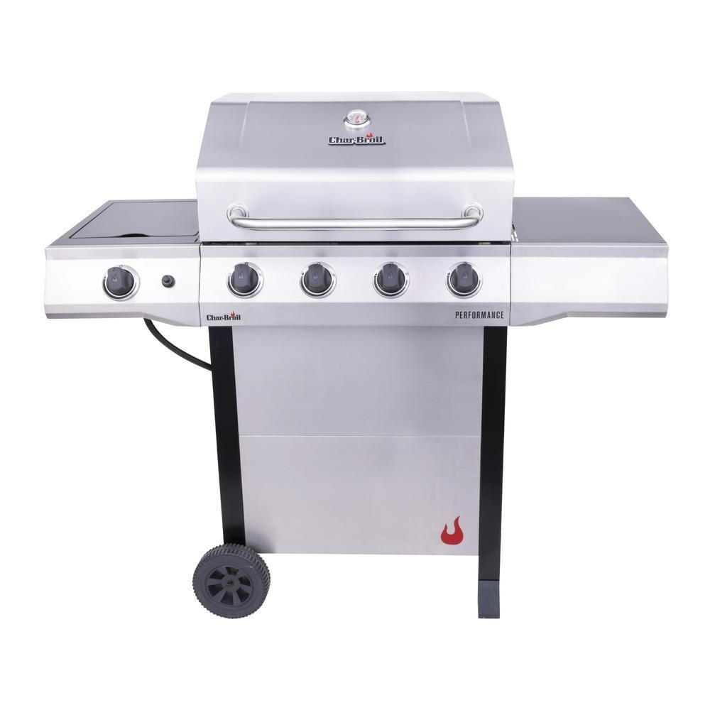 CHAR-BROIL® 4-BURNER GAS GRILL, STAINLESS STEEL/BLACK