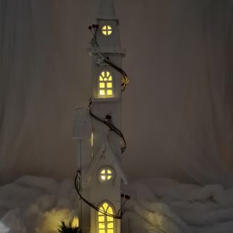 Domek biały LED 74 cm Święta Boże Narodzenie