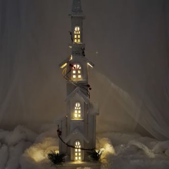 Domek biały LED 68 cm Święta Boże Narodzenie